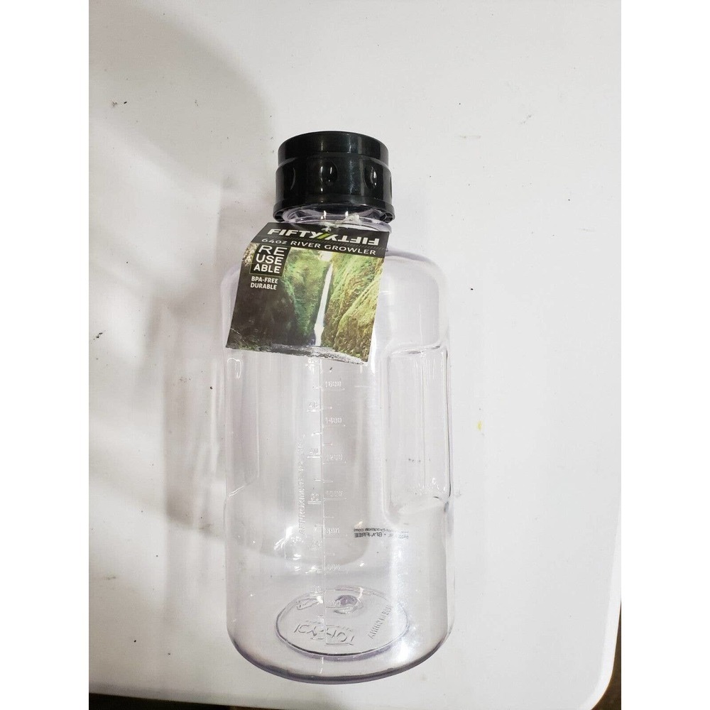 Icy Hot Water Bottle 64oz Lightweight Transparent River Glowler BPA-Free NWT